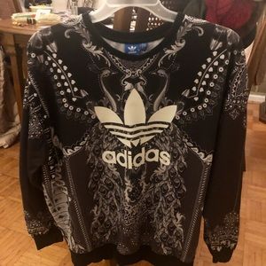L. Unique Unisex Black & White Adidas Sweater